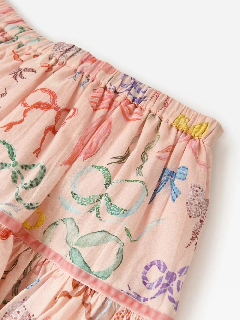 Pink Chicken Pink Bow-Print Tiered Skirt
